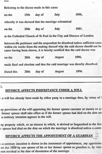 We use decrees nisi in estate administration in pennsylvania. CNN - Text of Charles and Diana's divorce decree - August ...