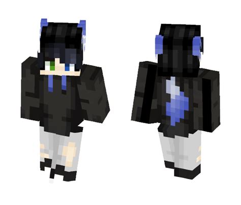 Download Black And Blue Wolf Boy ♥ Minecraft Skin For Free
