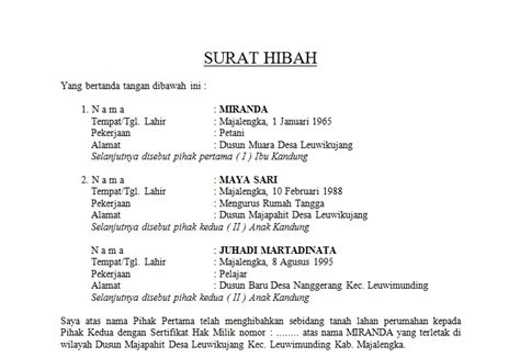 Surat tersebut lalu digunakan oleh soeharto yang telah diangkat menjadi panglima angkatan darat untuk membubarkan pki dan menyatakannya sebagai organisasi terlarang. Contoh Surat Hibah Tanah