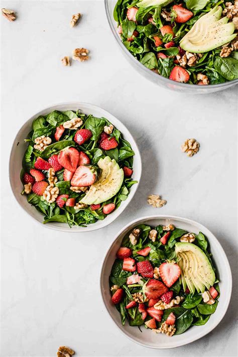 Springtime Avocado Strawberry Spinach Salad Jar Of Lemons