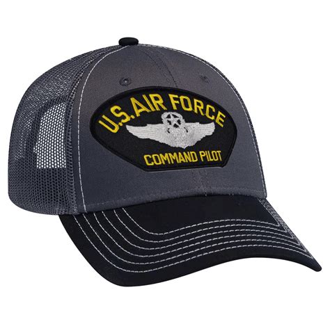 Us Air Force Command Pilot Gray Mesh Back Cap New Gray