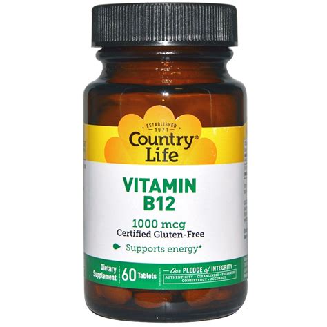 Country Life Vitamin B12 1000 Mcg 60 Tablets By Iherb
