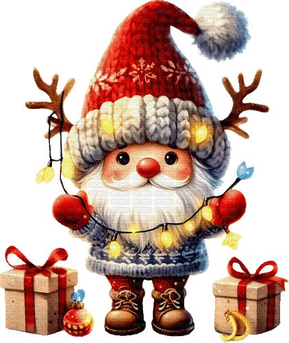 Sm3 Gnome Christmas Santa  Red Free Animated  Picmix