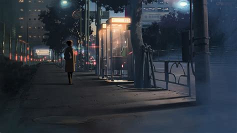 Wallpaper Street Light City Night Anime Reflection Road 5