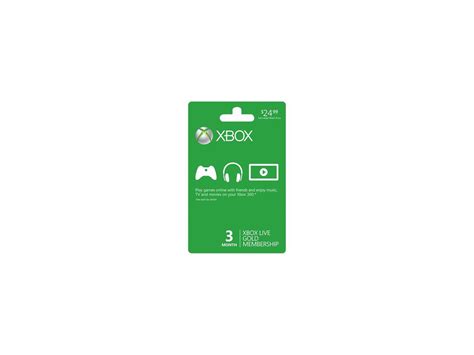 Microsoft Xbox Live 3 Month Gold Membership Card
