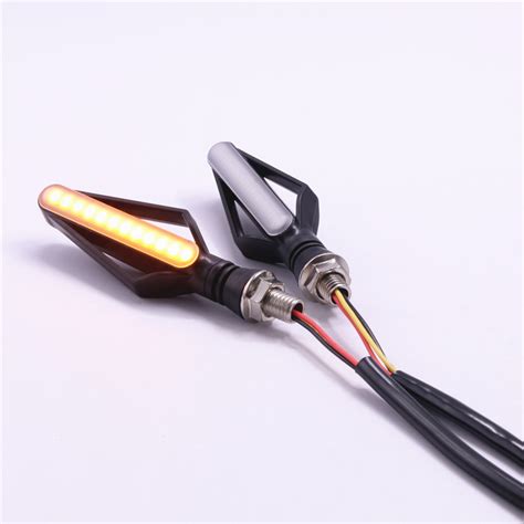 2x Motorcycle LED Sequential Flowing Turn Signal Indicator Light