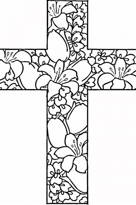Easter Cross Coloring Pages Printable