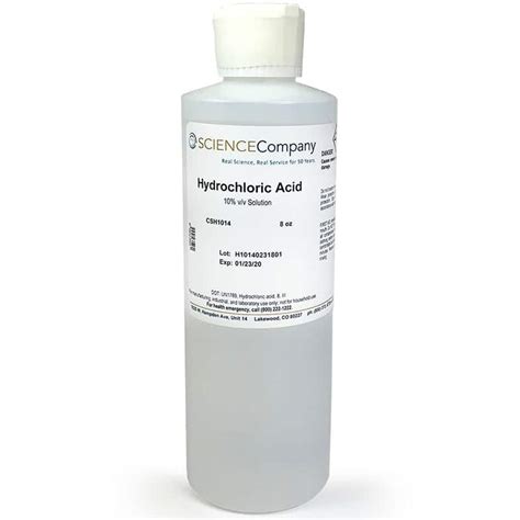 Hydrochloric Acid 10 Solution 250ml For Sale Buy From The Science Company