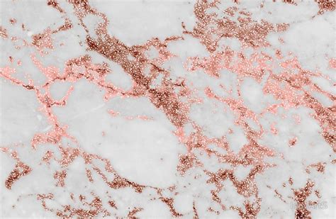 Rose Gold Marble Effect Wallpaper Mural Wall