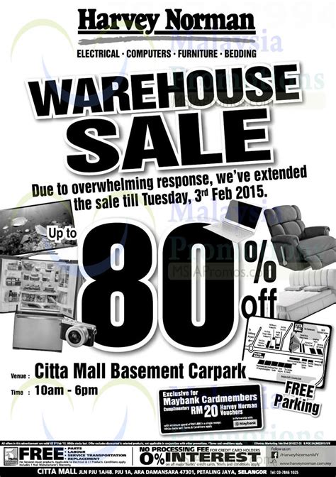 Fill out my online form. Harvey Norman Warehouse Sale @ Citta Mall 30 Jan - 3 Feb 2015
