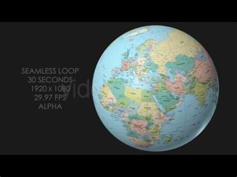 Google earth is one of the world's most comprehensive 3d maps out there. Rotating Globe World Political Map - Top View - YouTube