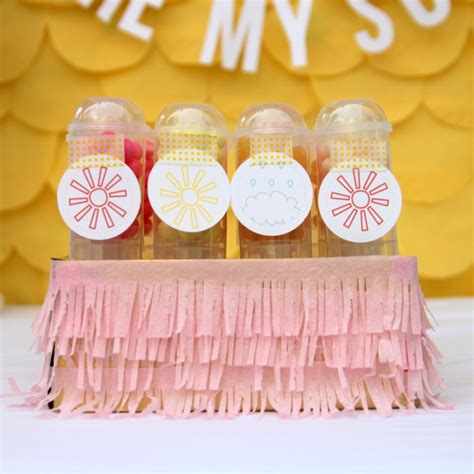 Pink and yellow sunshine theme party supplies are great for a baby shower or birthday party. you are my sunshine baby shower (and some cheerful baby ...