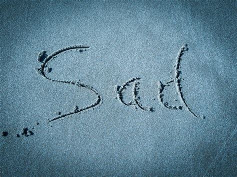 Sad Word Written On Blue Sand Stock Image Image Of Ideas Color