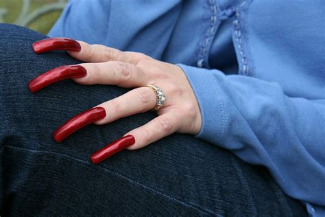 Red Long Nails Curved Nails Pinterest Sexy Nails Curved Nails