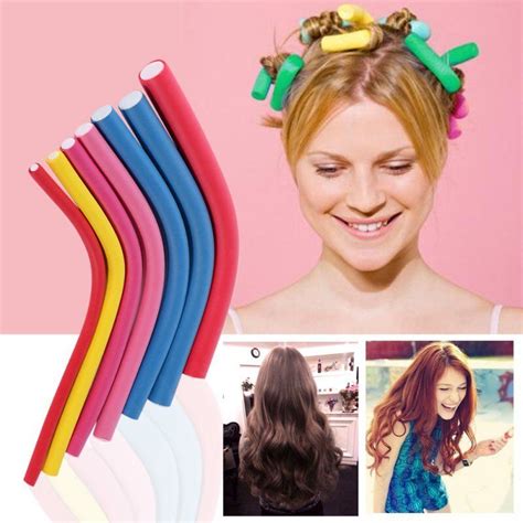 Hair Foam Curler Roller Set Twist Curls Flexi Rods Reusable Cable