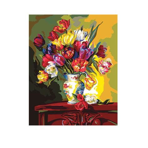 Cm Flower Diy Paint By Number Kit On Canvas Painting Home Wall