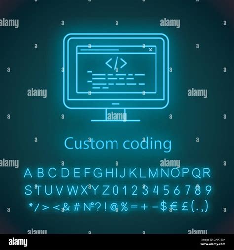 Custom Coding Neon Light Icon Programming Website Development
