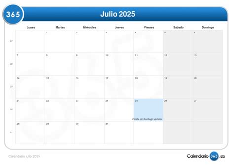 Calendario Julio 2025 1 Pdf