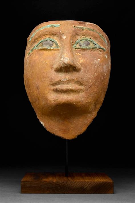 Bid Now An Egyptian Gesso Painted Wood Mummy Mask Invalid Date Gmt