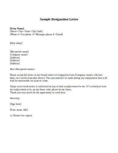 11 Employment Resignation Letter Templates In Word Pdf Pages Pdf