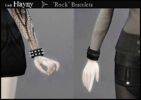 Leather Wristband And Spikes Bracelet By Hayny Sims 4 Nexus