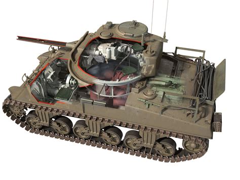 M4 Sherman Cutaway Drawing In High Quality