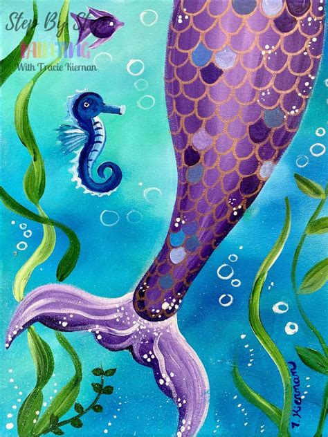 Mermaid Tail Painting Step By Step Acrylic Tutorial For Beginners