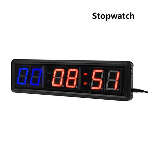 18 6 Digits Led Interval Timer Crossfit Wall Clock Big Stopwatch With