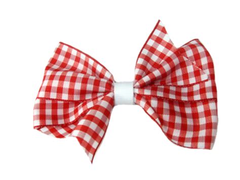 Red Gingham Hair Bow Girls Hair Accessory Classic By Znextdesigns