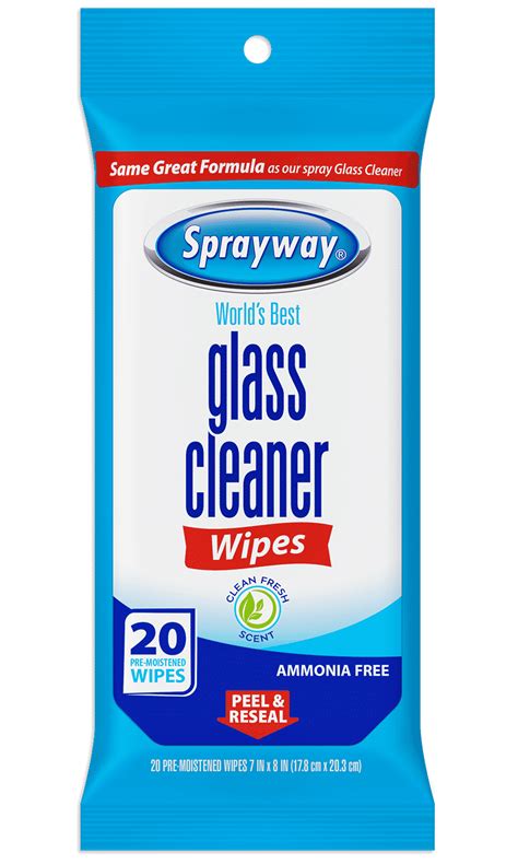 Ammonia Free Glass Cleaner Wipes Sprayway Cleaners