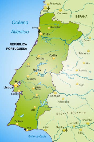 Portugália az egyik a sok európai országban ma, portugália az tagja az európai uniónak. Portugália Térkép — Stock Vektor © artalis #40918383