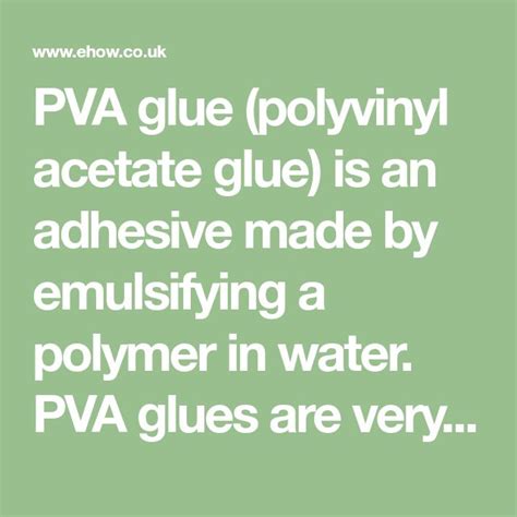Pva Glue Polyvinyl Acetate Glue Is An Adhesive Made By Emulsifying A