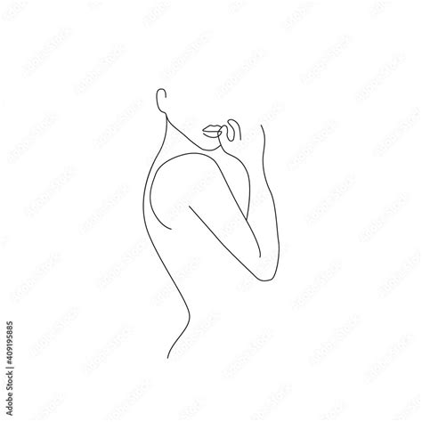Woman Body One Line Drawing Female Figure Creative Contemporary Abstract Line Drawing Beauty
