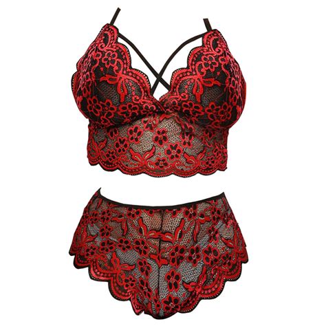 Wholesale Women Sexy Plus Size Lingerie Fashion Lace Embroidery See