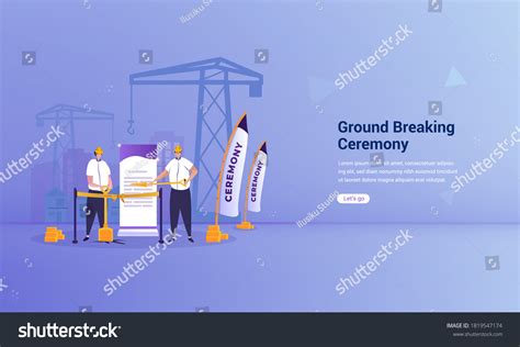 Ground Breaking Ceremony Illustration Concept Ceremony Stock Vector