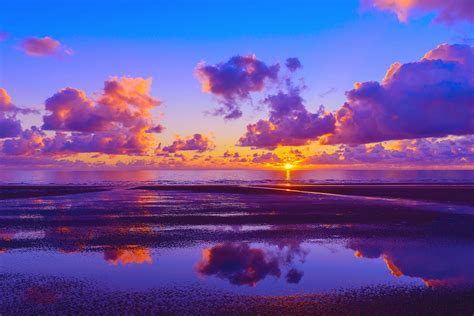 Download Sun Cloud Coast Sea Nature Sunset Hd Wallpaper