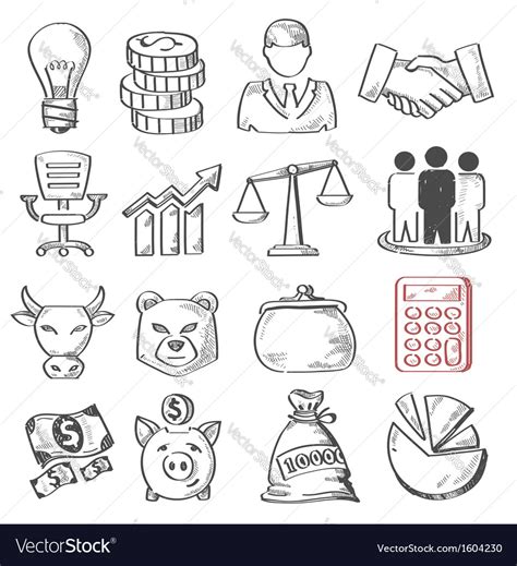 Hand Draw Business Royalty Free Vector Image Vectorstock