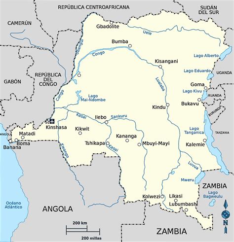 Mapa De La Rep Blica Democratica Del Congo Datos Interesantes E
