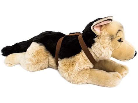 Brubaker Soft Toy Plush German Shepherd Dog Lying 24 Uk