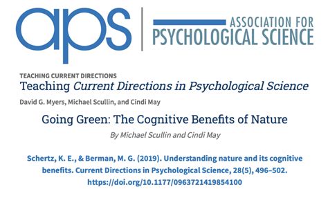 Association For Psychological Science Aps Featured Enls Article And Research On Their