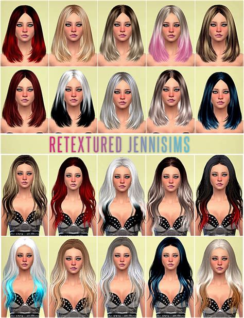 Sims 4 Hairs ~ Jenni Sims Set Of Skysims Hairstyles Retextured