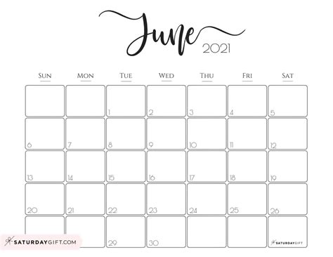 elegant 2021 calendar by saturdaygift pretty printable