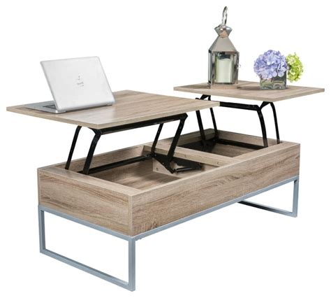 Weston home factory rectangle wood coffee table. 50 Inspirations Coffee Table With Raised Top | Coffee ...