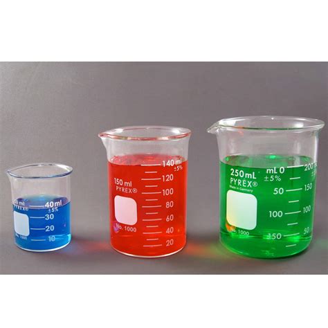 Pyrex Glass Beaker Set 50ml 150ml 250ml