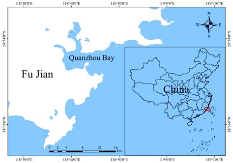 Map Of Sampling Locations In The Quanzhou Bay Of Quanzhou Fujian