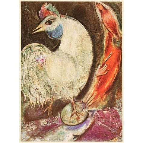 1940s After Marc Chagall The White Cock First Edition Period Swiss