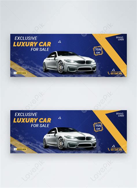 Blue And Yellow Luxury Car Facebook Cover Template Imagepicture Free