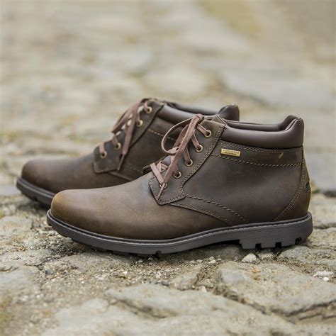 Mens Brown Waterproof Leather Comfort Ankle Boot Rugged Comfort Novica