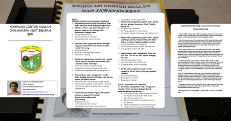 Spm, soalan sejarah spm kertas 3, soalan sejarah akhir tahun 5, contoh soalan sejarah kertas 3, soalan sejarah tingkatan 2 sejarah tingkatan 1: Contoh Soalan Kbat Sejarah Tingkatan 4 Bab 6 Kertas 3 ...