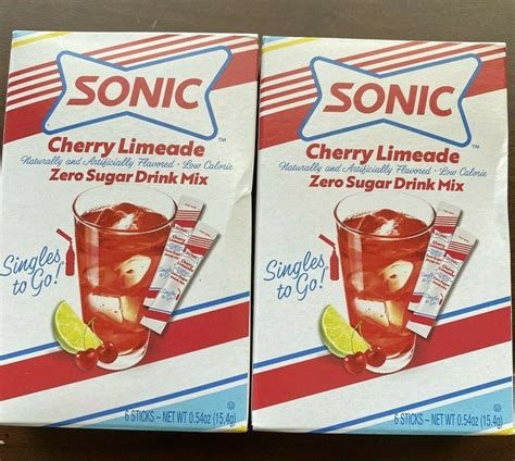 2 Sonic Cherry Limeade Zero Sugar Drink Mix 72392306237 Ebay Sonic